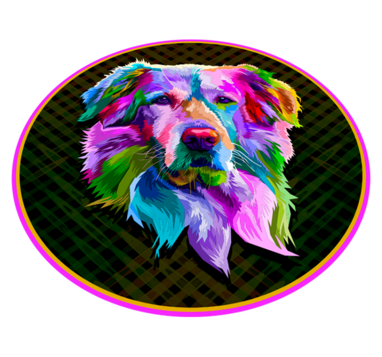 Colorful canine artwork animal vinyl rug - TenStickers