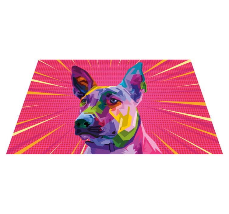 Rainbow pop art dog animal vinyl rug - TenStickers