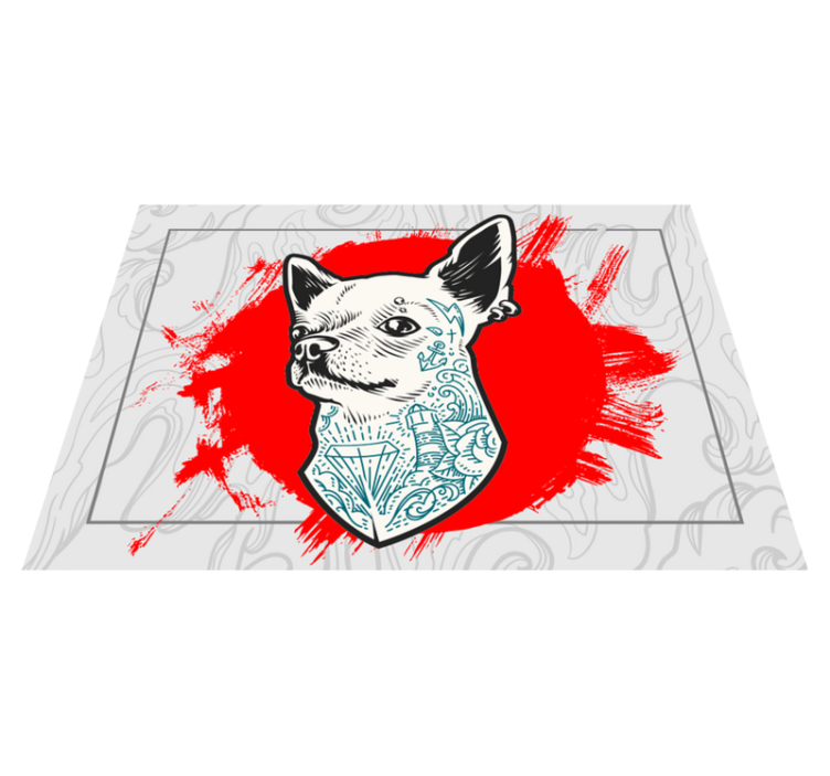 Punk dog animal vinyl rug - TenStickers