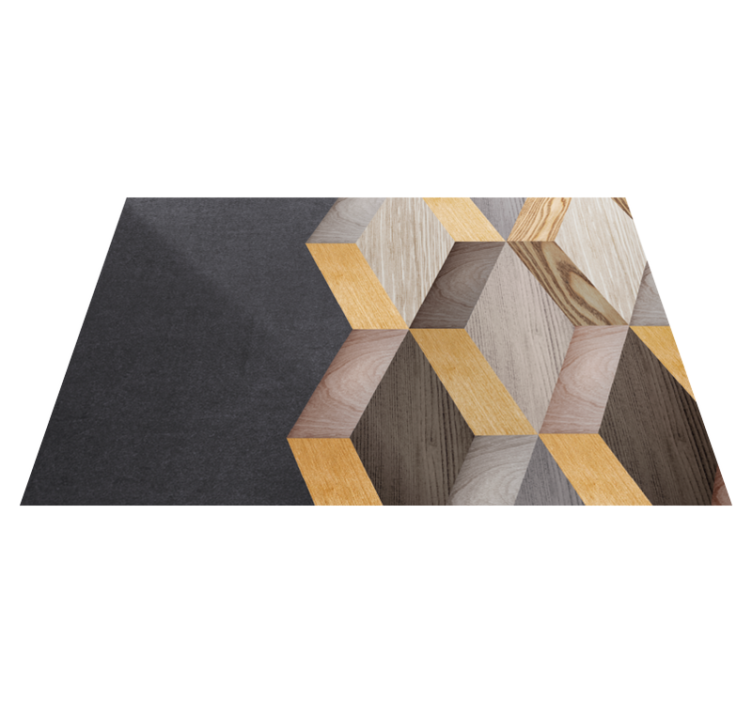 Wooden plank 3d hole texture wood vinyl rug - TenStickers