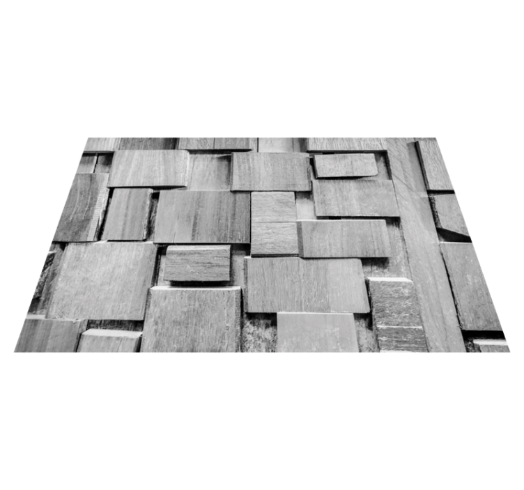 Wooden plank dark 3d texture wood vinyl rug - TenStickers