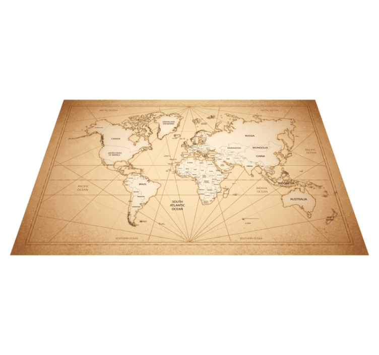 World Map Art bedroom vinyl rug - TenStickers