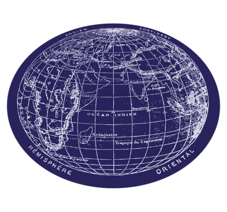 Circular  world map vinyl rug - TenStickers