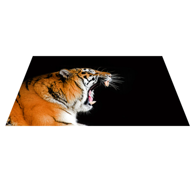 Animal angry tiger vinyl rug - TenStickers