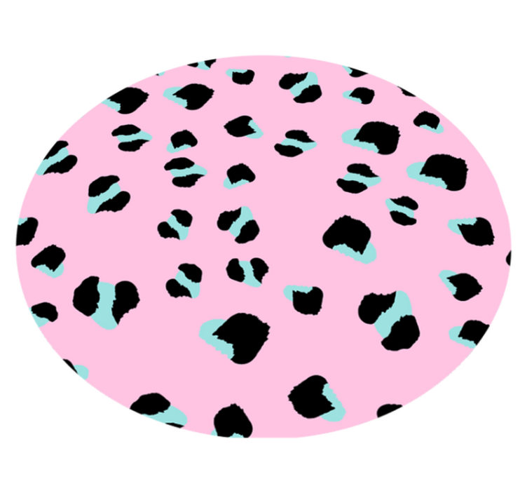 Circular pink leopard animal print vinyl rug - TenStickers