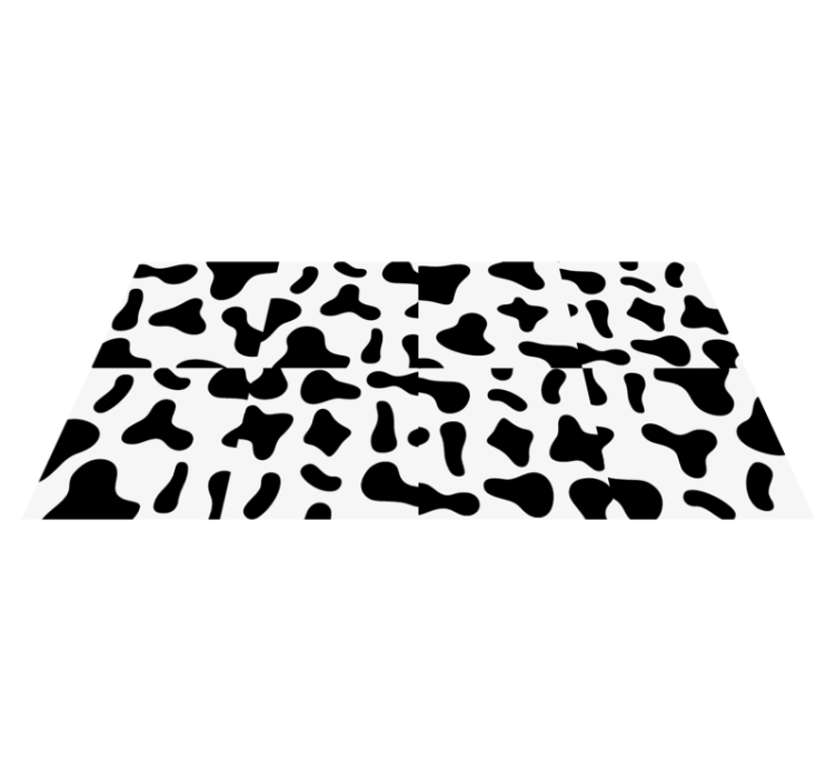 White cow tiles animal print vinyl rug - TenStickers