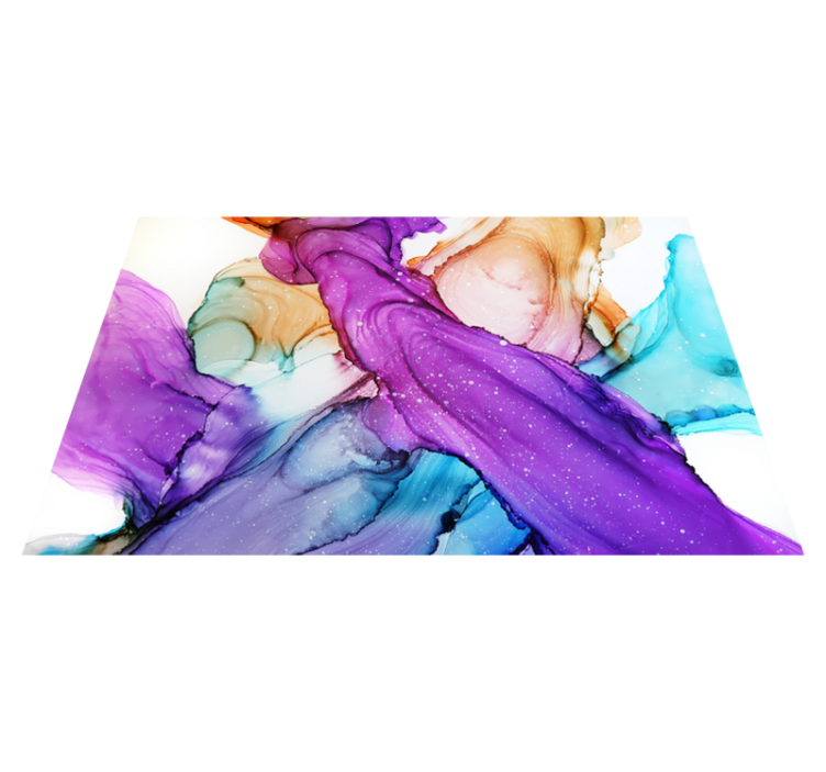 Abstract Fluid Swirls bathroom vinyl rug - TenStickers