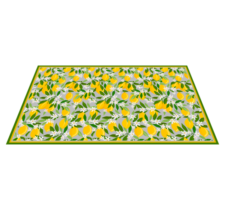 Lemon tree frame floral vinyl rug - TenStickers