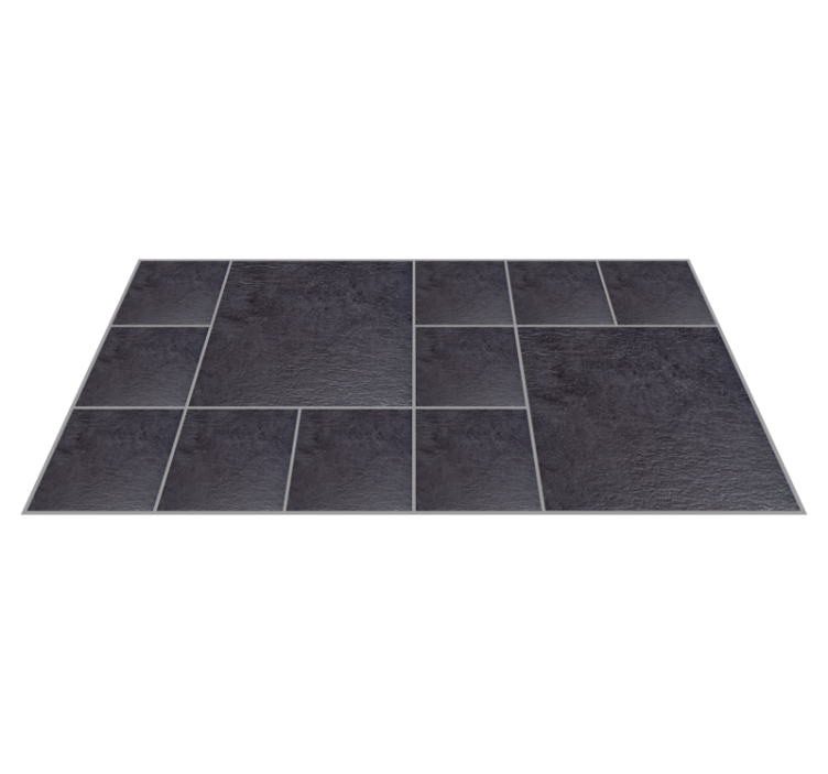 Dark slate tile effect vinyl rug - TenStickers