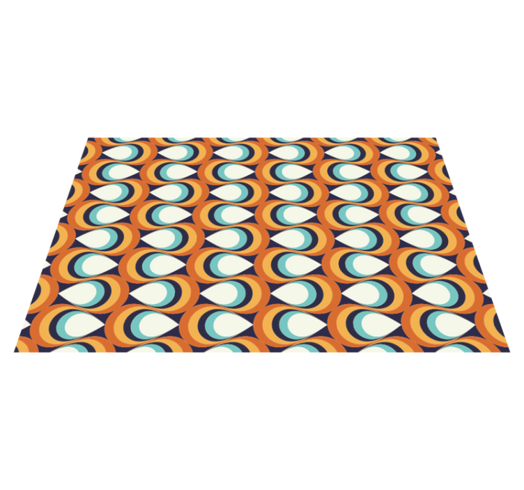 70s Pointed circles pattern vintage rug - TenStickers