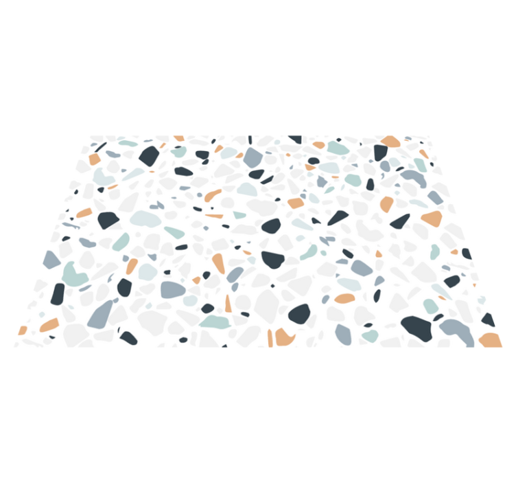 white and black stones mosaic vinyl rug - TenStickers