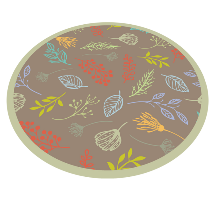 Botanical Leaf Print flower vinyl rug - TenStickers