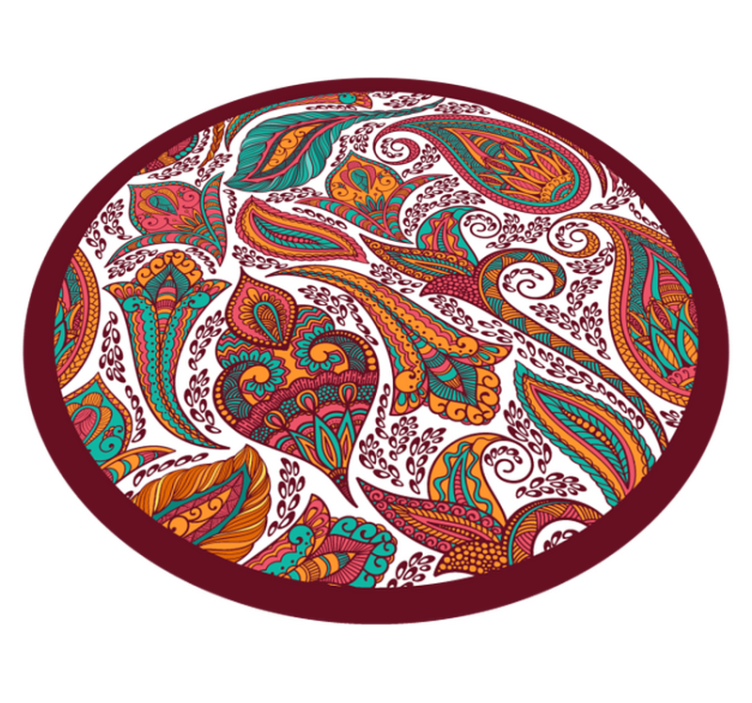 Colorful Swirling Patterns mandala vinyl rug - TenStickers