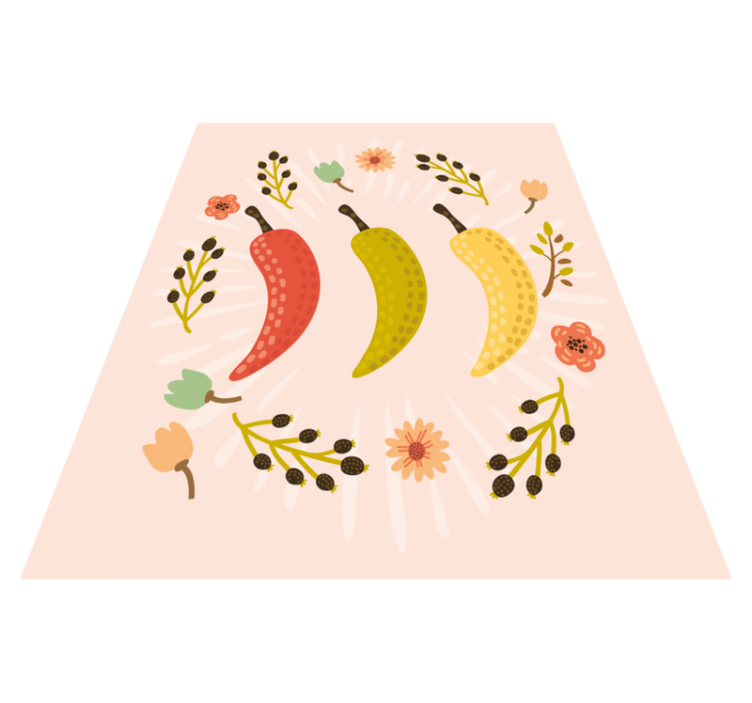 Vintage Chilli Peper  kitchen floor tiles - TenStickers