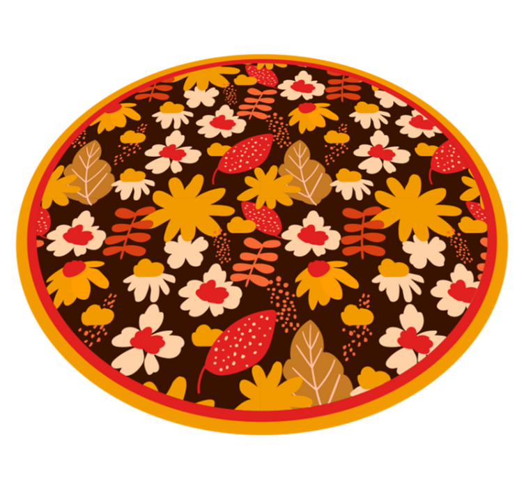 70s pop flower power vintage rug - TenStickers