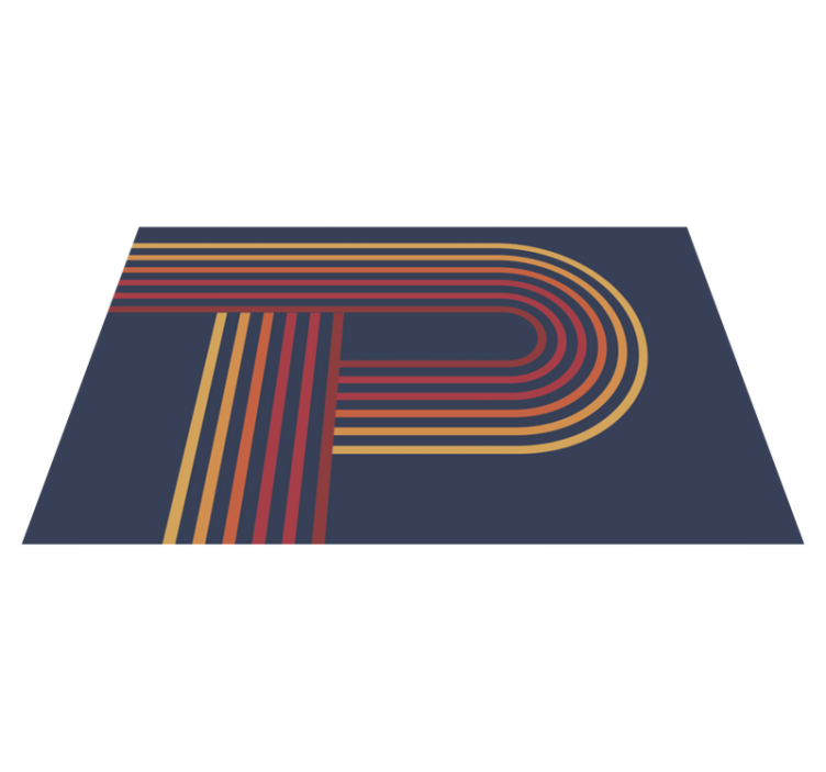 70s pop rainbow curve vintage rug - TenStickers