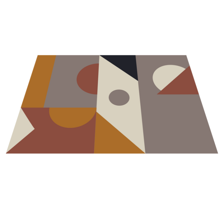 Abstract Geometric Forms modern vinyl rug - TenStickers