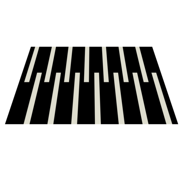 Nordic style black lines nordic vinyl rug - TenStickers