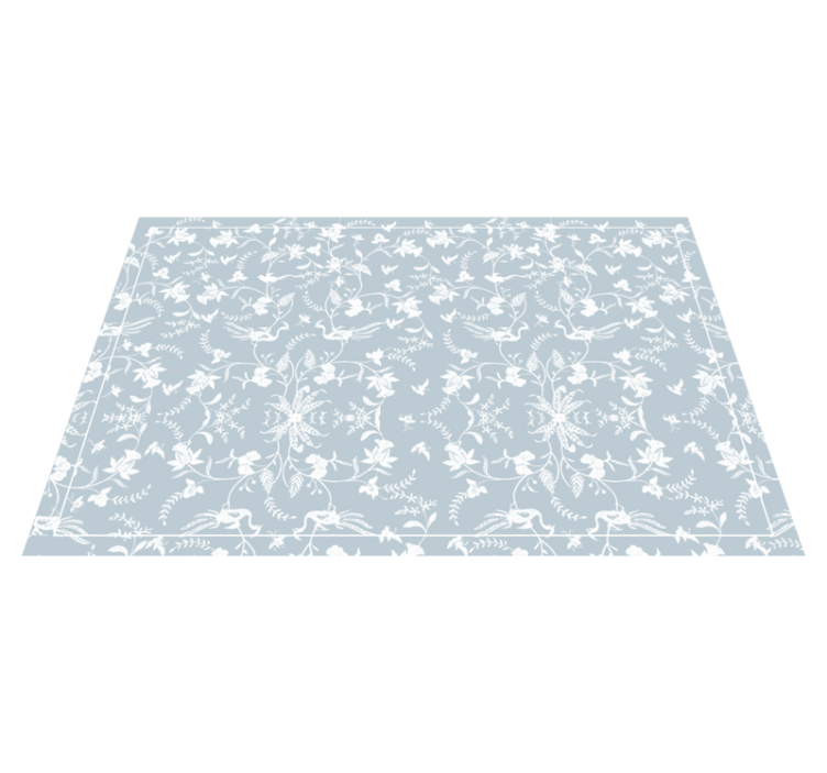 Sophisticated Botanical Motifs flower vinyl rug - TenStickers