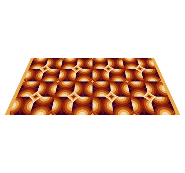 70's orange tiles vinyl carpet - TenStickers