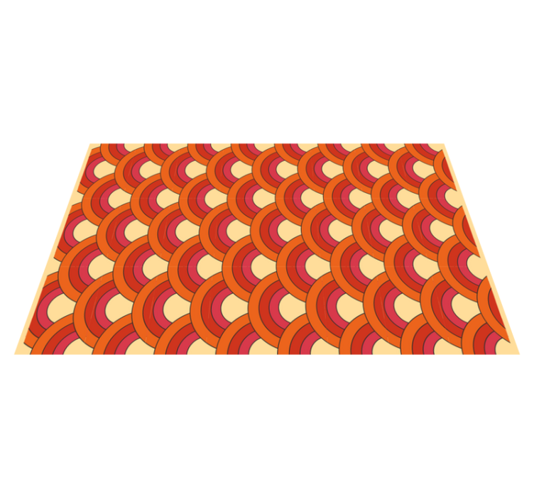 70's semicircles geometric vinyl rug - TenStickers