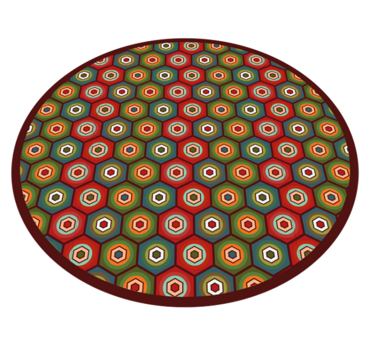 70's geometric pattern vinyl rug - TenStickers