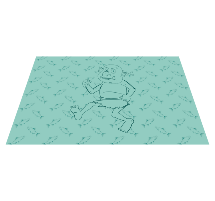 Runaway Cartoon Character vinyl rug - TenStickers