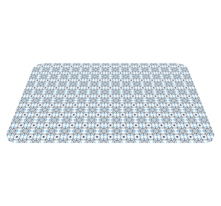 Grey and blue tiles patchwork tile carpet - TenStickers