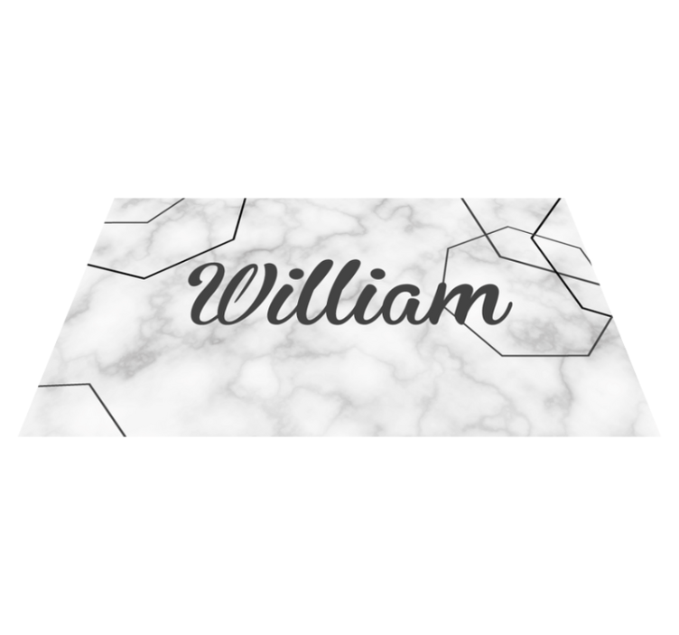 Marble custom name bedroom vinyl rug - TenStickers
