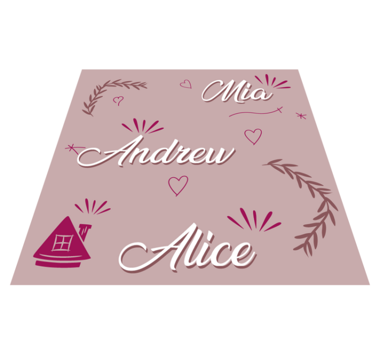 Custom family members entrance hall vinyl rug - TenStickers