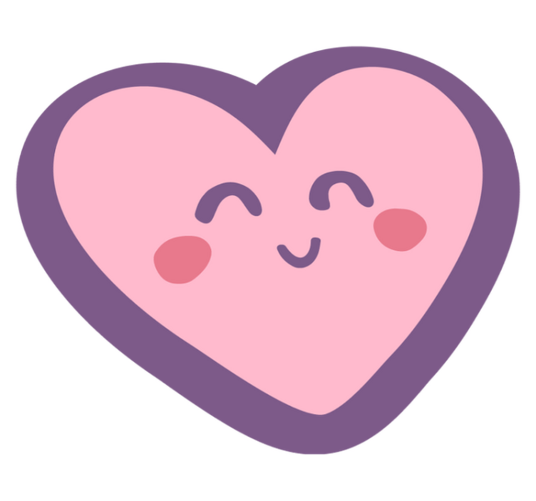 Kids pink happy heart kids vinyl rug - TenStickers