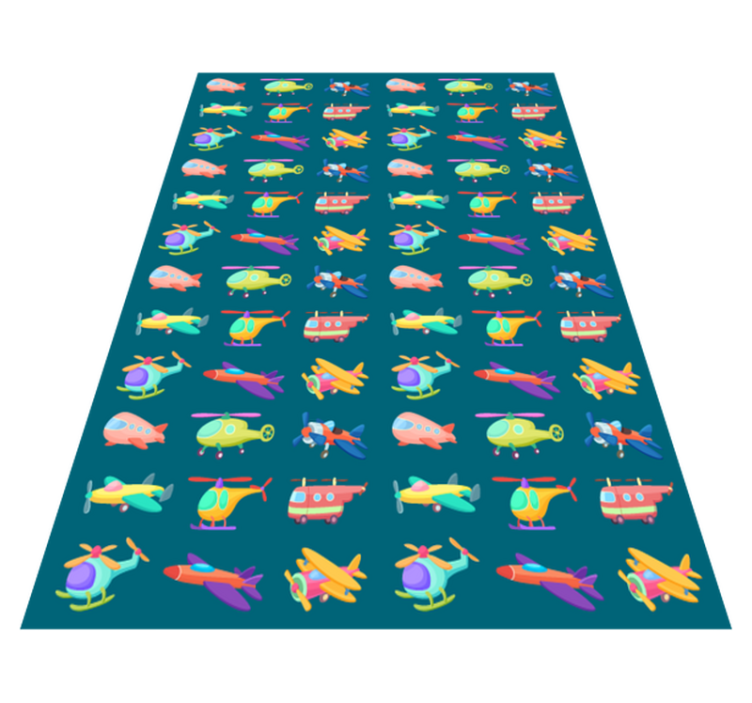 Colorful airplanes pattern vinyl rug - TenStickers