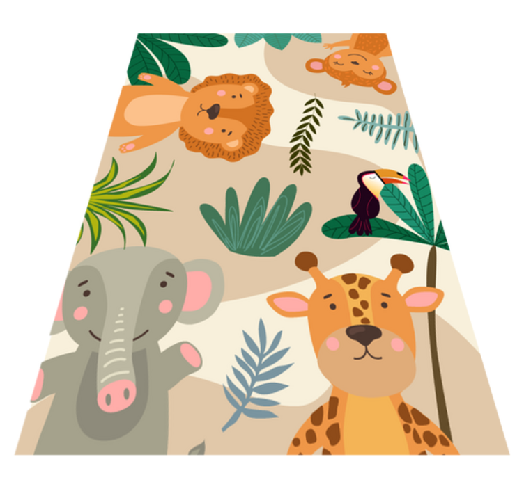 Kids nordic jungle animals kids vinyl rug - TenStickers