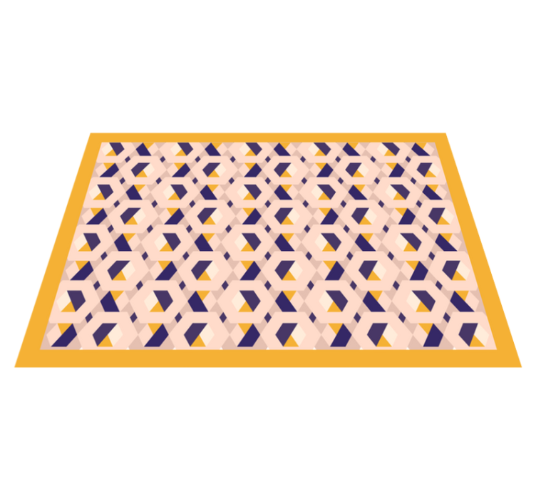 Lively geometric concept kitchen vinyl rug - TenStickers
