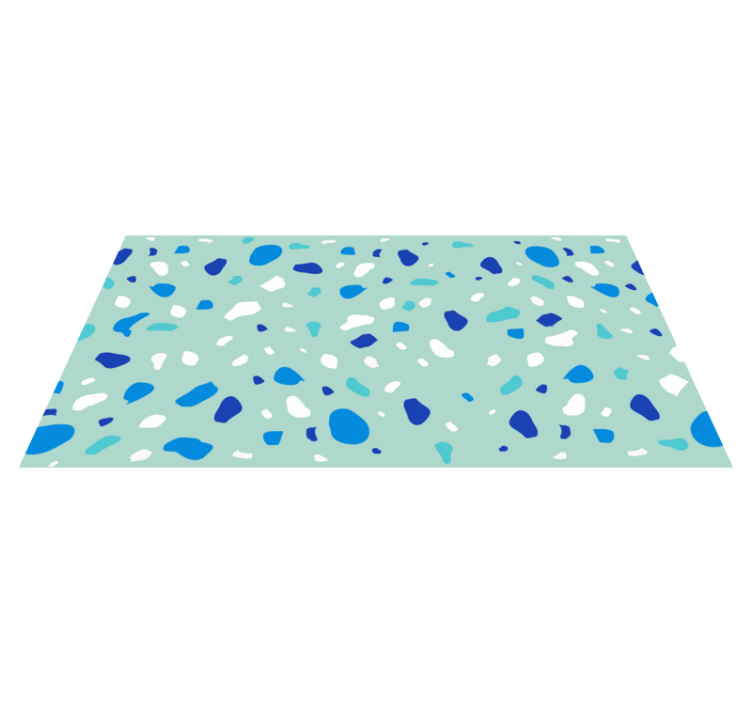 Vinyl rug in blue terrazzo design - TenStickers