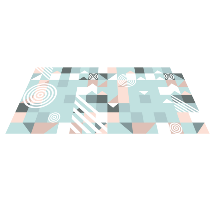 Nordic geometric pastel tones vinyl rug - TenStickers