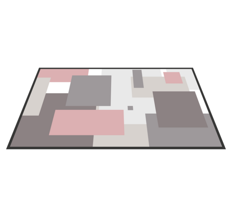 Abstract square composition living room vinyl rug - TenStickers