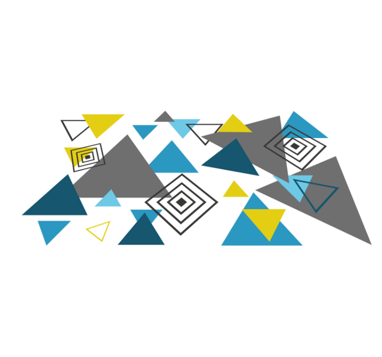 Blue and yellow nordic pattern nordic vinyl rug - TenStickers