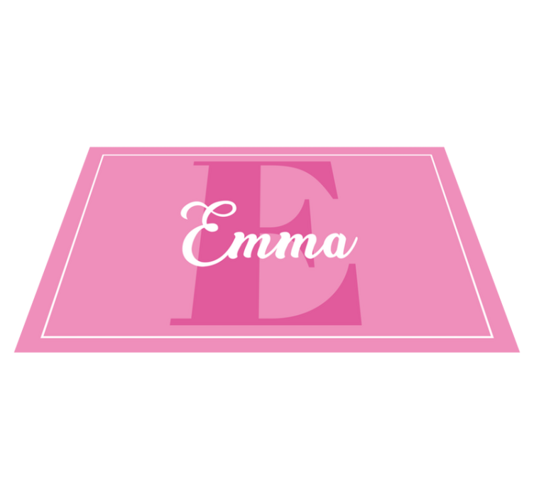Pink design with initial vinyl rug - TenStickers