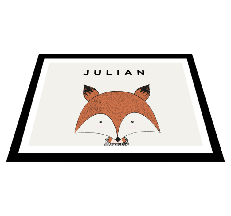 Custom vinyl rug fox character personalization - TenStickers