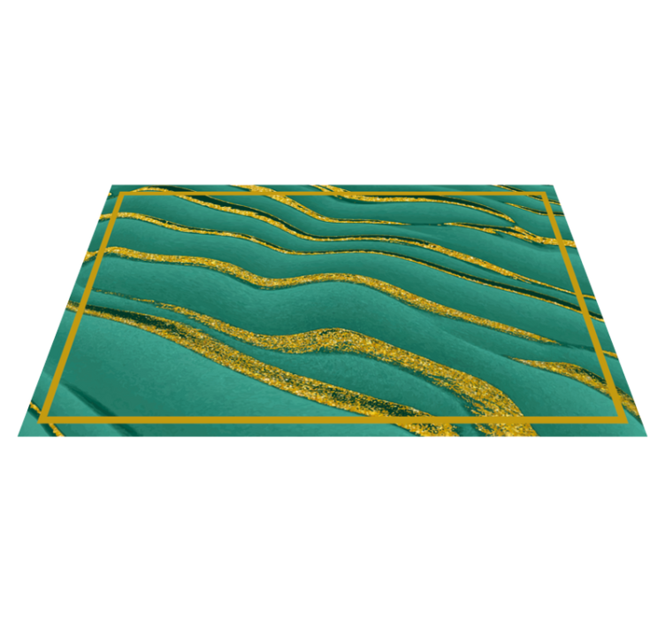 Green and gold marble effect vinyl rug - TenStickers