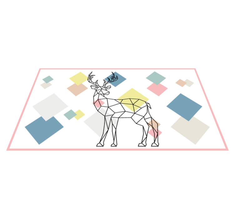 Polygonal deer animal vinyl rug - TenStickers