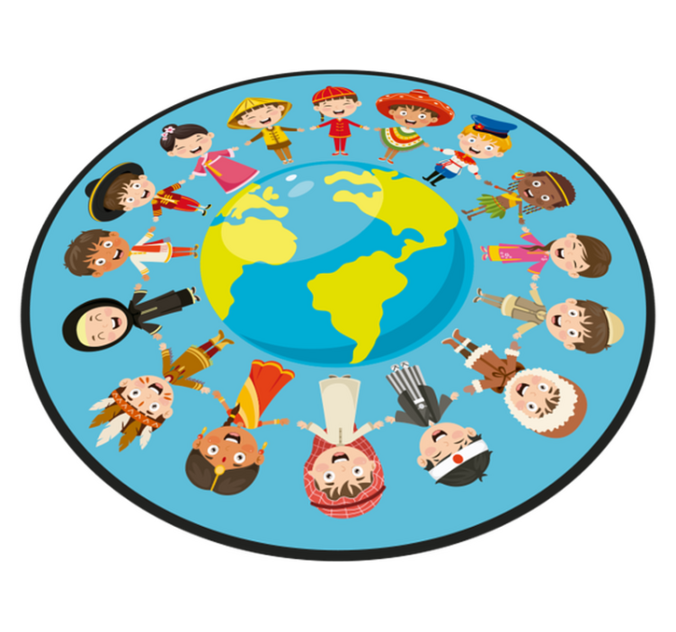 Cultural Kid Characters teenager vinyl rug - TenStickers