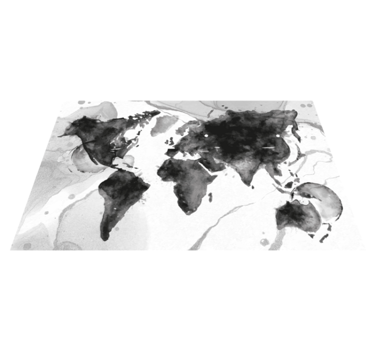 Abstract Map Illustration world map vinyl rug - TenStickers