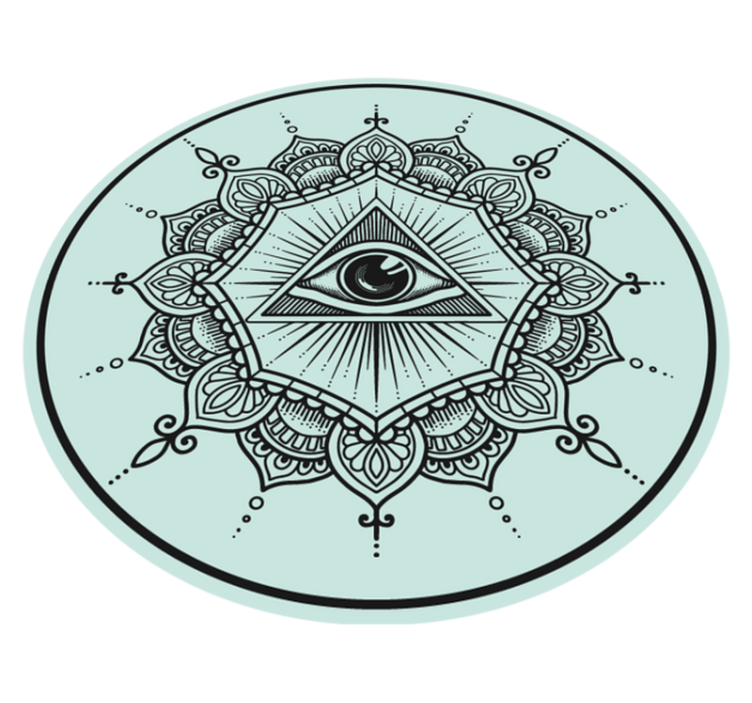 Blue eye shaped mandala vinyl rug - TenStickers