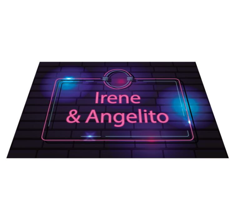 Neon couple names teenager vinyl rug - TenStickers