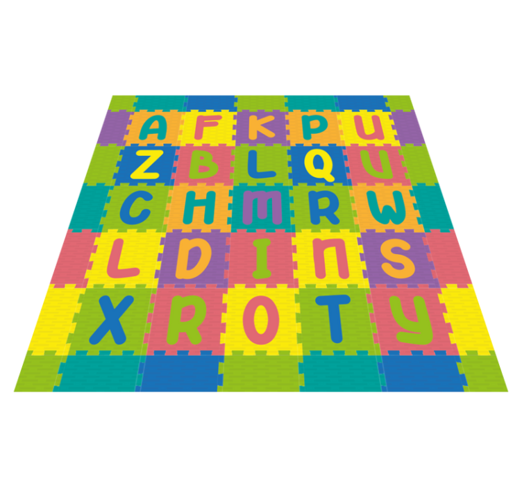 Colorful play design alphabet vinyl rug - TenStickers