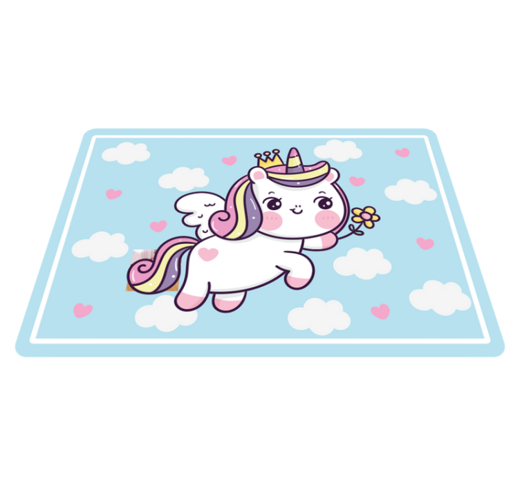 Baby unicorn on rainbow kids play mat - TenStickers