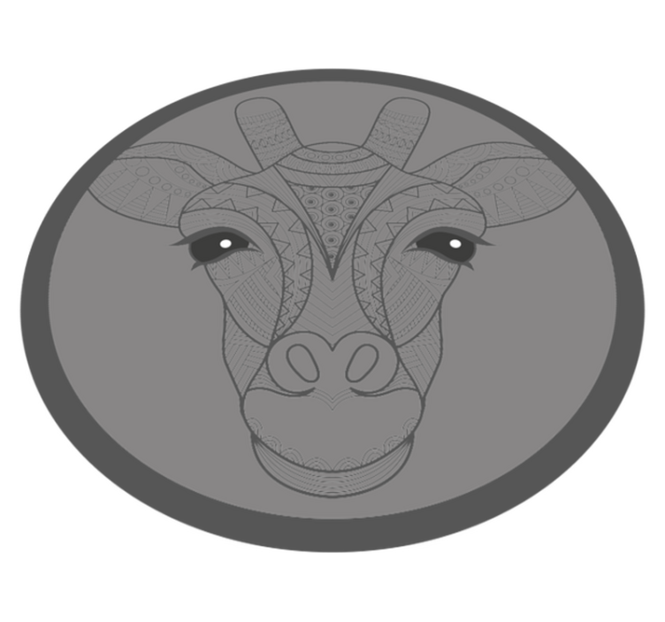 Grey giraffe design animal vinyl rug - TenStickers