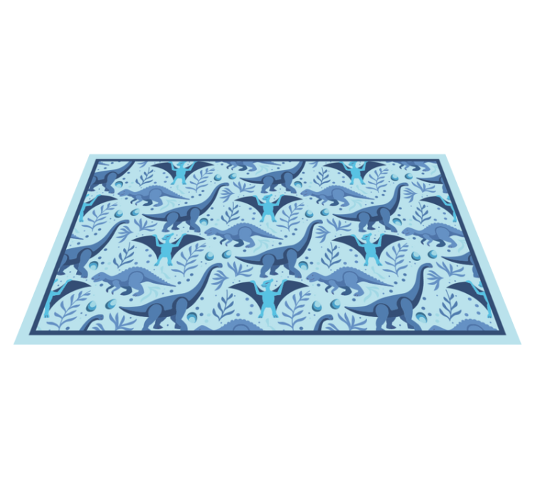 Blue dinosaur expedition vinyl rug - TenStickers